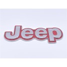 Емблема значок напис Jeep (Джип) МЕТАЛ Червоний на задню кришку багажника Compass Cherokee (157x55 мм)