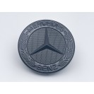 Эмблема шильдик на капот Mercedes-Benz (Мерседес) 57мм (A2048170616) (Черный глянец)