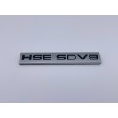 Эмблема надпись шильдик логотип HSE SDV8 Range Rover (Ренж Ровер) Land Rover (Ленд Ровер) (Серый+черный)