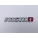 Емблема шильдик логотип напис NISMO на кришку багажника Nissan (Нісан) 125*19мм (Хром+червоний) (848953YW0A)