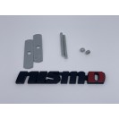 Эмблема шильдик логотип надпись на решетку радиатора NISMO Nissan (Ниссан) (Черный матовый+красный) (848953YW0A)